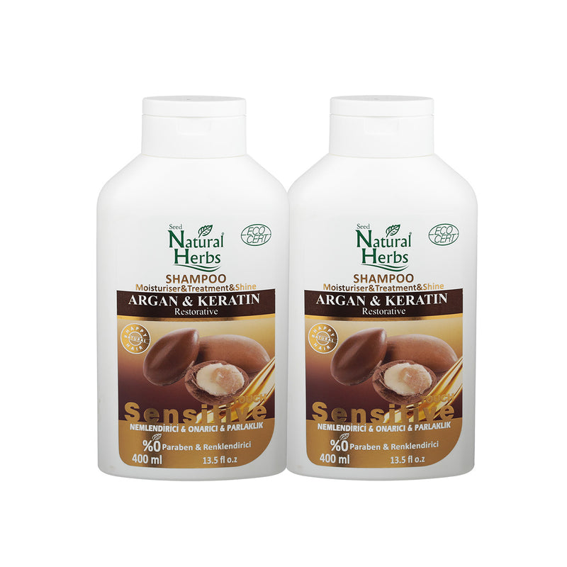 2er SET Arganöl Keratin Shampoo 2 x 400ml