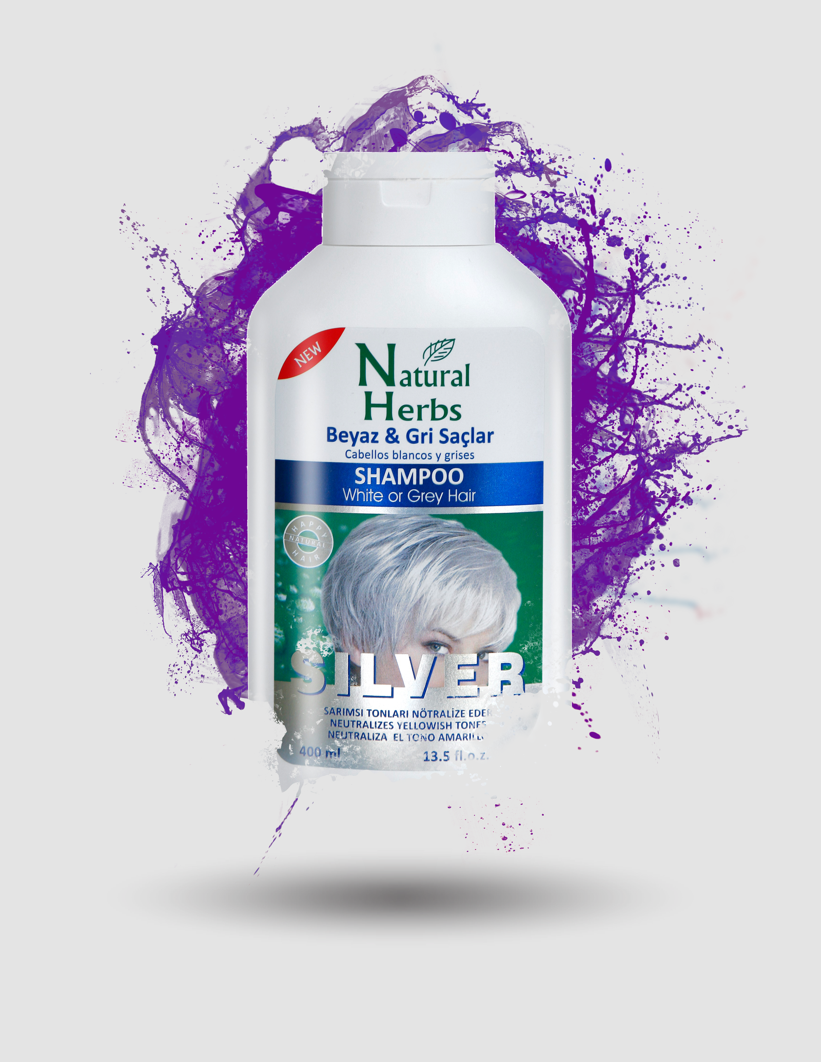 Anti-Gelb Shampoo Für Graues & Weißes Haar – Neutralisiert Gelbstiche, Spendet Glanz, 250 Ml